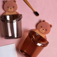 Cute Teddy Bear Wall Sticky Toothbrush Holder