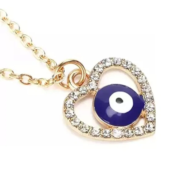 Heart Shaped Evil Eye Chain