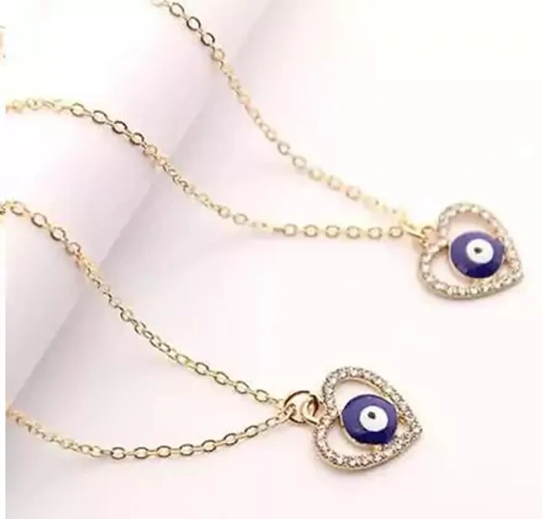 Heart Shaped Evil Eye Chain