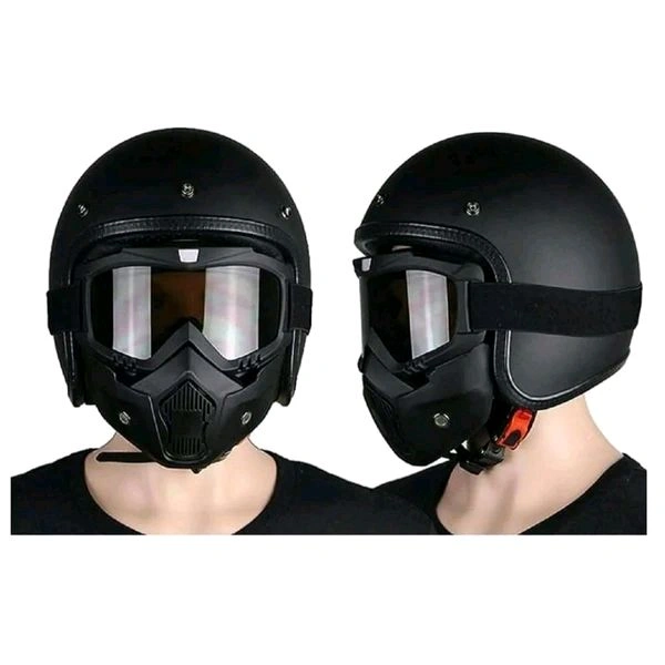 High Quality Protective Goggle With Mask For Comfort Ride With Windproof And Soft Foam Pads (BLACK)