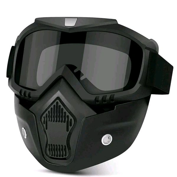 High Quality Protective Goggle With Mask For Comfort Ride With Windproof And Soft Foam Pads (BLACK)