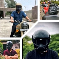 High Quality Protective Goggle With Mask For Comfort Ride With Windproof And Soft Foam Pads (BLACK)