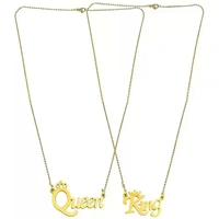 King & Queen Couple Chains Gold With Silver ( Pack Of 2 )