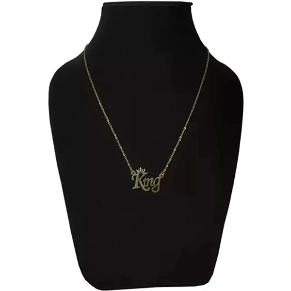 King & Queen Couple Chains Gold With Silver ( Pack Of 2 )
