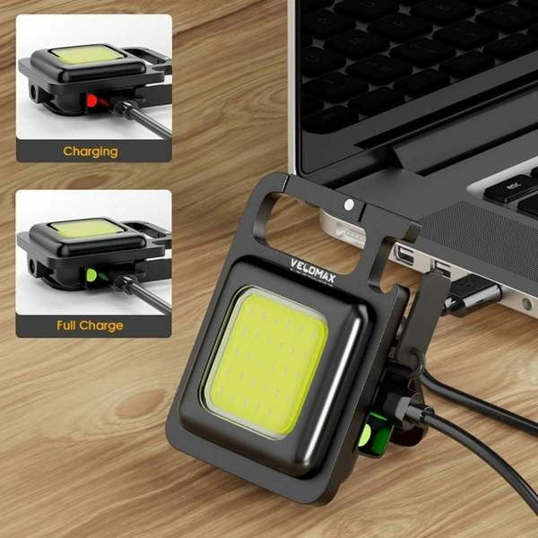 LED Rechargeable Keychain Light With Bottle Opener And Magnetic Base