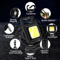 LED Rechargeable Keychain Light With Bottle Opener And Magnetic Base