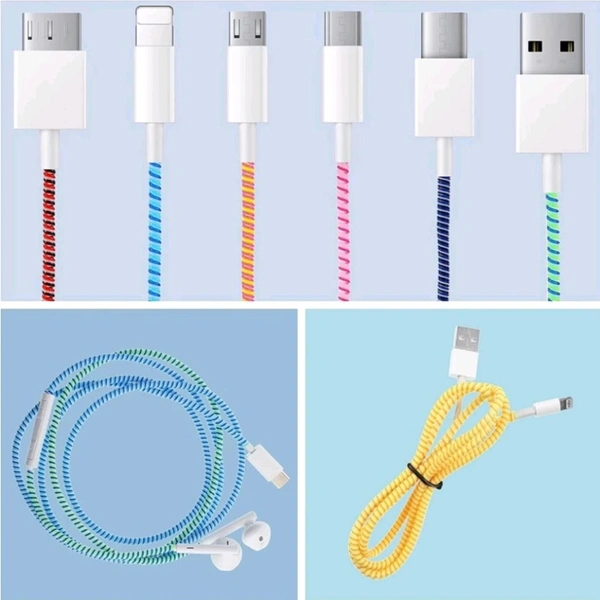 Long Colorful Mobile Earphone Charging And Data Cable Protecting Spring Cable