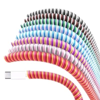 Long Colorful Mobile Earphone Charging And Data Cable Protecting Spring Cable