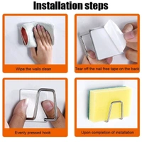 Multipurpose Adhesive Metal Sponge Holder Hook