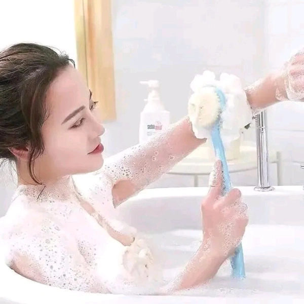 Premium 2 in 1 Long Handle Loofah With Soft Brush