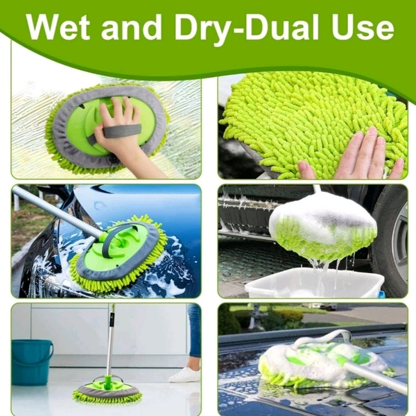 Premium Extendable Long Microfiber Car Cleaning Brush With Detachable Head For Easy Hand Cleaning