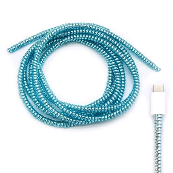 Premium Shining Mobile Earphone Charging And Data Cable Protecting Spring Cable (Shining Multicolor)