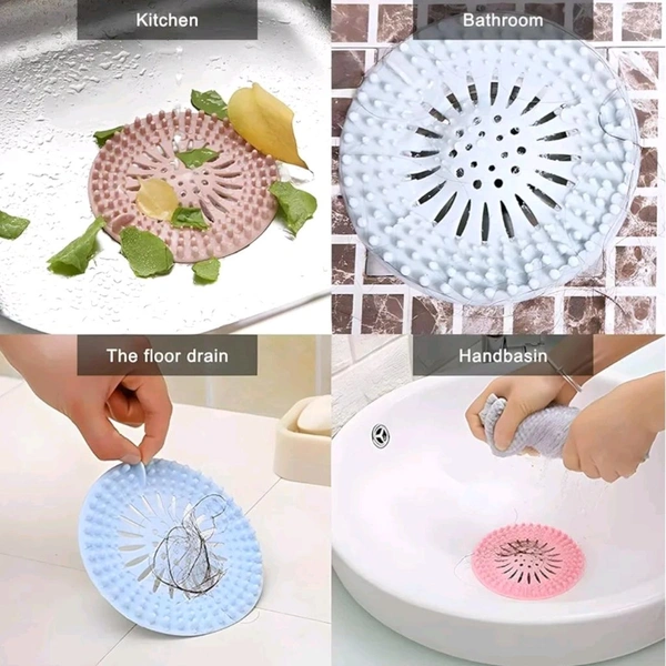 Silicone Hair Stopper Shower Drain Cover for Bathroom, Basin And Sink