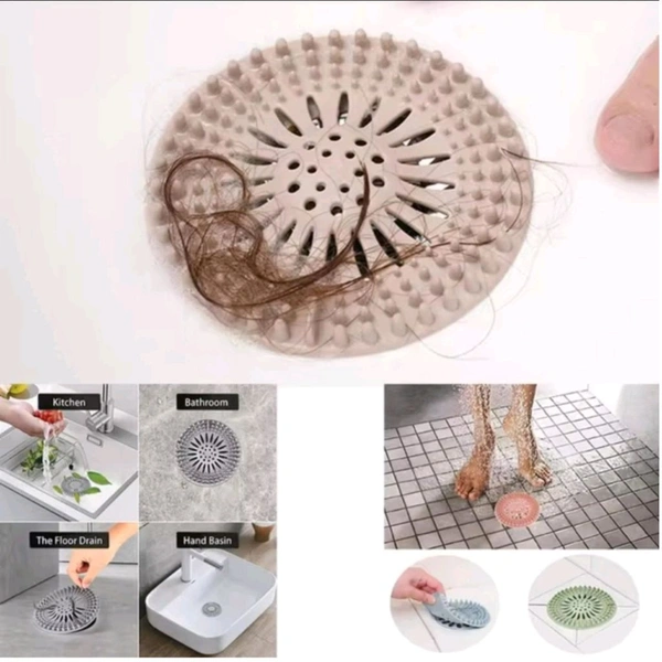 Silicone Hair Stopper Shower Drain Cover for Bathroom, Basin And Sink
