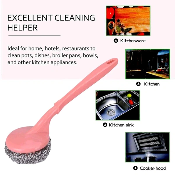 Steel Scrubber With Handle ( 3 Steel Scrubbers )