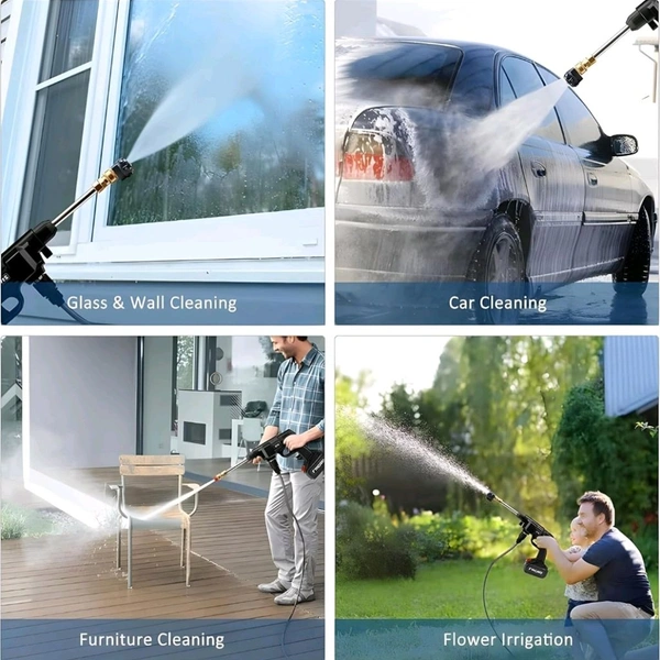 Trending Rechargeable Battery Powered High Pressure Car Washing Gun (2 Batteries)