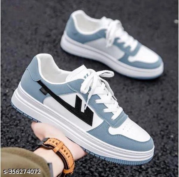 Checkout this latest SneakersProduct Name: *Casual Sneakers Outdoor Shoes For Boys And Men Sneakers For Men  (Blue))*Material: SyntheticSole Material: RubberPattern: PrintedFastening & Back Detail: Lace-UpNet Quantity (N): 1Roamra Shoes Are Designed To Keeping In Mind Durability As Well As Trends, The Most Stylish Range Of Shoes. They Are Exclusively Designed To Match The Latest Tr - White, 9