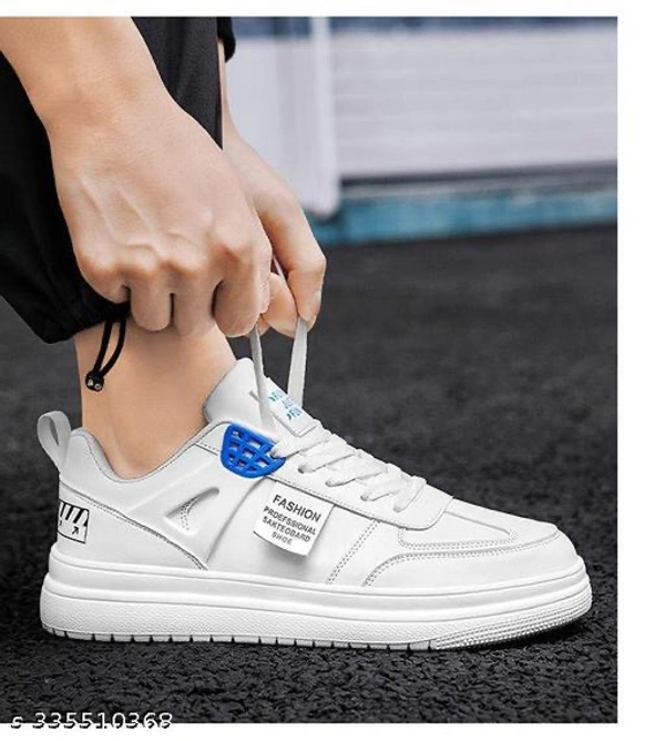 Catalog Name:*Modern Men Sneakers*Material: Syntethic LeatherSole Material: PUPattern: SolidFastening & Back Detail: Lace-UpNet Quantity (N): 1Sizes: IND-6, IND-7, IND-8, IND-9, IND-10Dispatch: 1 Day*Proof of Safe Delivery! Click to know on Safety Standards of Delivery Partners- https://ltl.sh/y_nZrAV3 - White, 6
