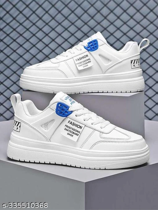 Catalog Name:*Modern Men Sneakers*Material: Syntethic LeatherSole Material: PUPattern: SolidFastening & Back Detail: Lace-UpNet Quantity (N): 1Sizes: IND-6, IND-7, IND-8, IND-9, IND-10Dispatch: 1 Day*Proof of Safe Delivery! Click to know on Safety Standards of Delivery Partners- https://ltl.sh/y_nZrAV3 - White, 6