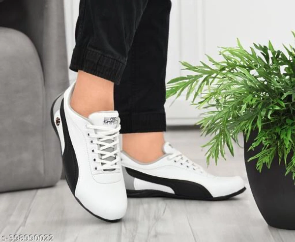 Relaxed Catalog Name:*Relaxed Trendy Men Sports Shoes*Material: SyntheticSole Material: PVCFastening & Back Detail: Lace-UpPattern: SolidNet Quantity (N): 1Sizes: IND-6, IND-7, IND-8, IND-9, IND-10Dispatch: 2 Days*Proof of Safe Delivery! Click to know on Safety Standards of Delivery Partners- https://ltl.sh/y_nZrAV3 - White, 10