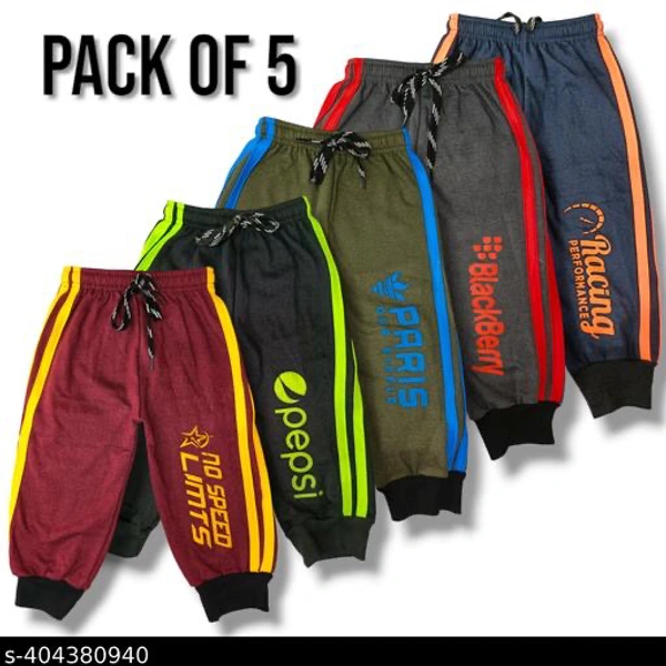 Catalog Name:*Agile Stylish Boys Pants*Fabric: CottonPattern: PrintedNet Quantity (N): 5Sizes: 2-3 Years, 3-4 Years, 4-5 Years, 5-6 YearsDispatch: 2 Days*Proof of Safe Delivery! Click to know on Safety Standards of Delivery Partners- https://ltl.sh/y_nZrAV3 - 3-4 Years