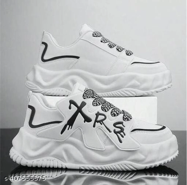 Sneakers  Catalog Name:*Classic Men Sneakers*Material: EVASole Material: RubberPattern: SolidFastening & Back Detail: Lace-UpNet Quantity (N): 1Sizes: IND-6, IND-7, IND-8, IND-9, IND-10Dispatch: 2 Days*Proof of Safe Delivery! Click to know on Safety Standards of Delivery  - White, 6
