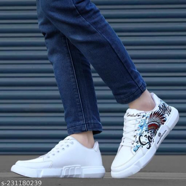 Catalog Name:*Fabulous Men Sneakers*Material: SyntheticSole Material: RubberPattern: PrintedFastening & Back Detail: Lace-UpNet Quantity (N): 1Sizes: IND-6, IND-7, IND-8, IND-9, IND-10Dispatch: 1 Day*Proof of Safe Delivery! Click to know on Safety Standards of Delivery Partners - White, 6