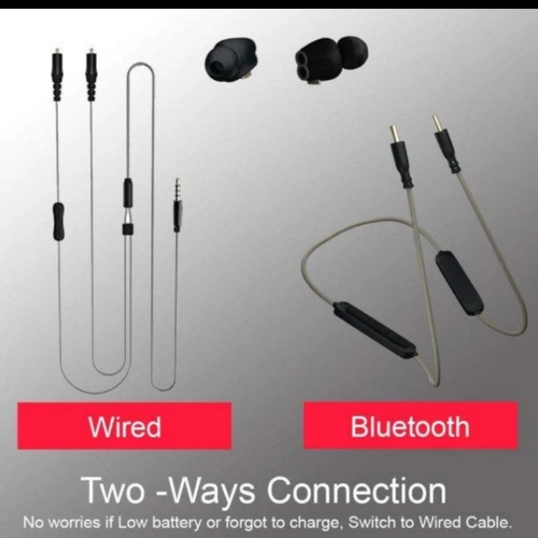 Sound One Detachable Bluetooth Earphones 2 In 1 ( Dc-111) - Black