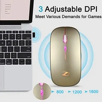 Zoook Blade Wireless Mouse - Rechargeable 7 Colour Gaming Mouse - GOLD