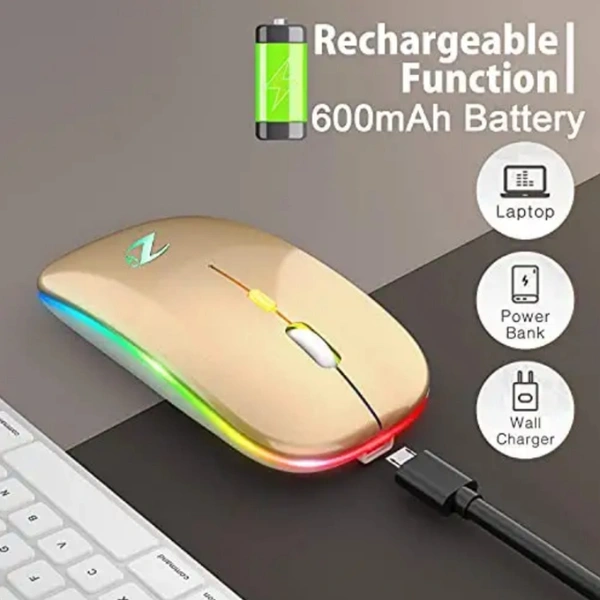 Zoook Blade Wireless Mouse - Rechargeable 7 Colour Gaming Mouse - GOLD