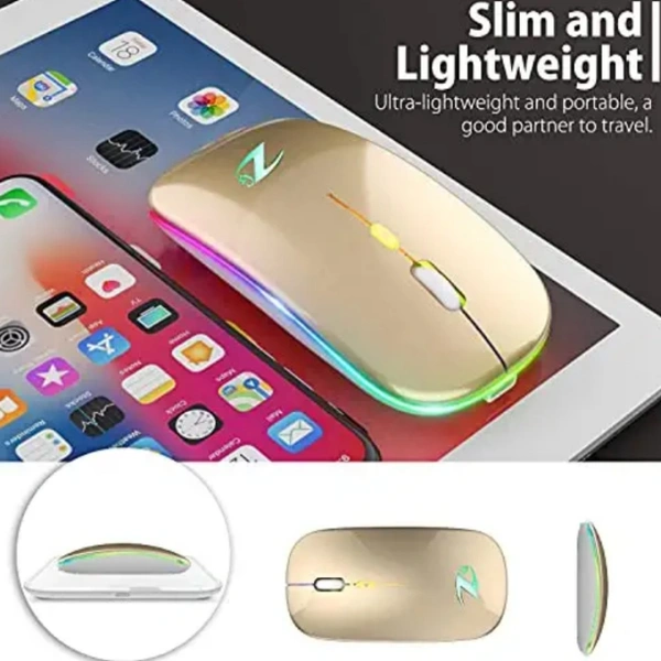 Zoook Blade Wireless Mouse - Rechargeable 7 Colour Gaming Mouse - GOLD
