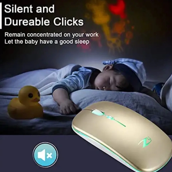 Zoook Blade Wireless Mouse - Rechargeable 7 Colour Gaming Mouse - GOLD