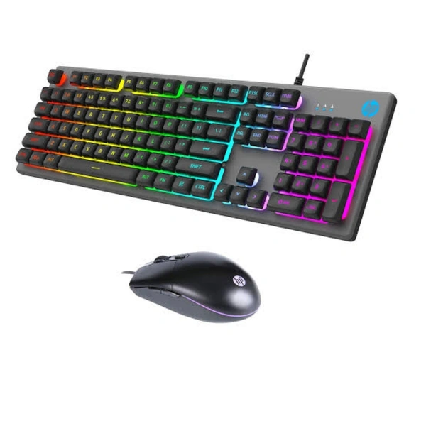 HP  KM300F Wired Gaming Keyboard & Mouse Combo, Membrane Backlit, 26 Keys Anti-Ghosting, 3 LED Indicators & 3D 6K USB Mouse with 6400DPI, Six-Speed Cyclic Resolution Switching (8AA01AA)