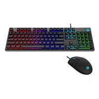 HP  KM300F Wired Gaming Keyboard & Mouse Combo, Membrane Backlit, 26 Keys Anti-Ghosting, 3 LED Indicators & 3D 6K USB Mouse with 6400DPI, Six-Speed Cyclic Resolution Switching (8AA01AA)