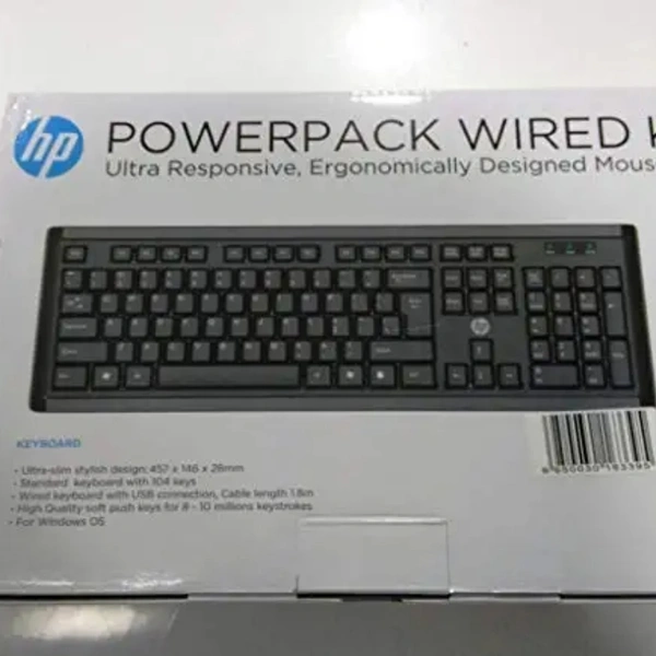 HP  Keyboard and Mouse Combo Wired Powerpack (Black)