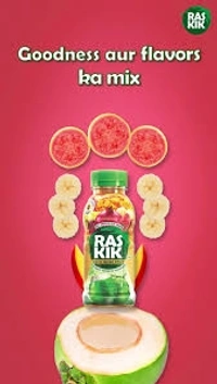 Raskik Juice  - Mango Litchi Gauva Mix Fruit, 5 PC.