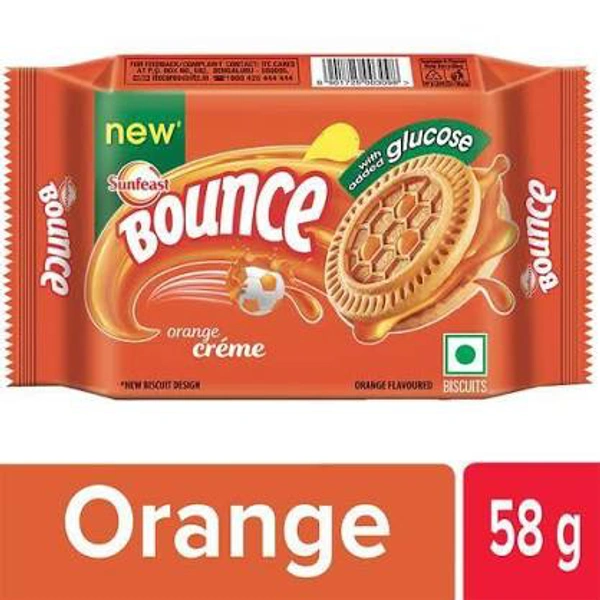 Sunfeast Bounce Creme Biscuits - Orange 58g