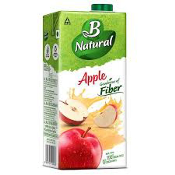 B Natural Apple Juice - Rich In Fiber Vitamin C & E 100% Fruit Pulp 1L
