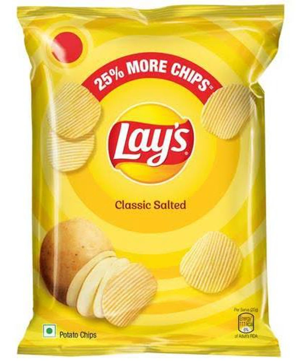 Lays Potato Chips - Classic Salted Flavour Crunchy Snacks 75g