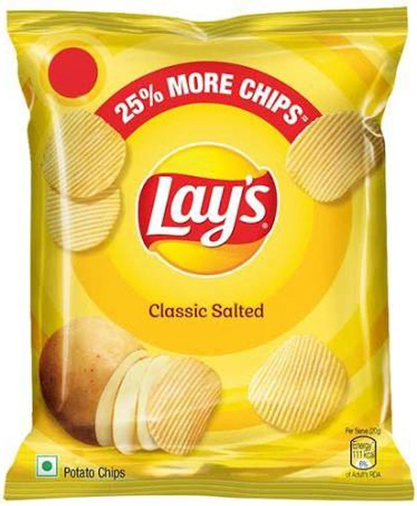 Lays Potato Chips - Classic Salted Flavour Crunchy Snacks 23g