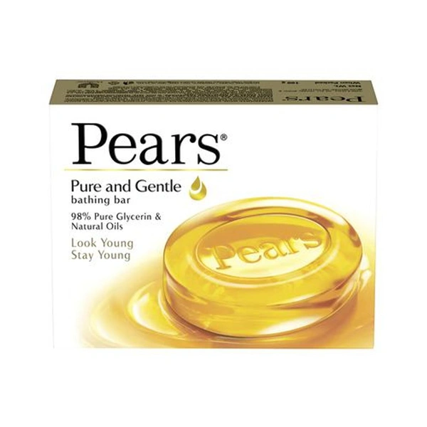 Pears Pure & Gentle Glycerine & Natural Oils Soap Bar,98% Pure Glycerine & Natural Oils 75 g - (Buy 3 Get 1 Free)