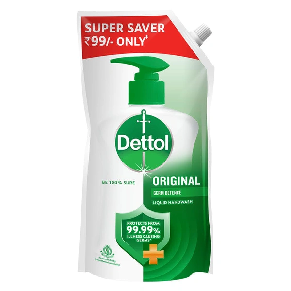 Dettol Liquid Hand Wash Refill Original Hand Wash Germ Defence Formula|10x Better Germ Protection 675ml