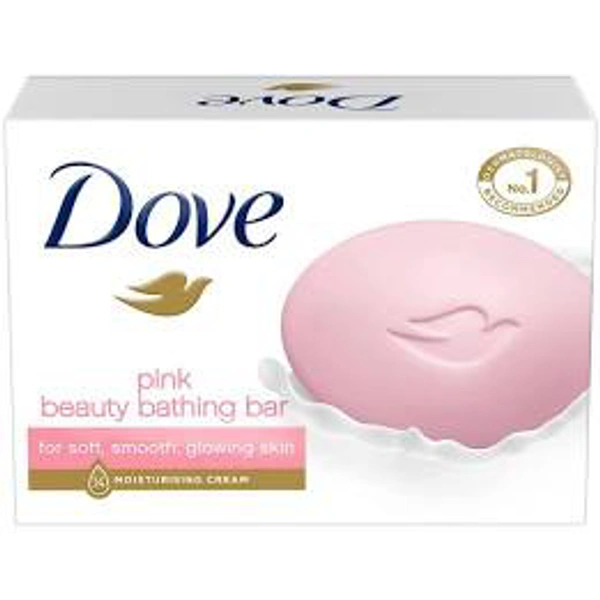 Dove Pink Rosa Beauty Bathing Bar Has 1/4th Moisturising Cream 100g