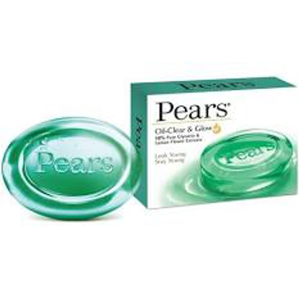 Pears Oil Clear & Glow Lemon Flower Sopa Bar 98% Pure Glycerine & Lemon 75g