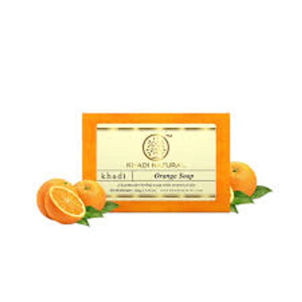 Khadi Natural Orange Handmade Soap Exfoliates Skin 125g