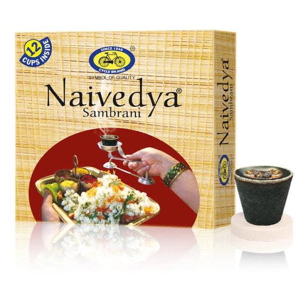 Cycle Naivedya Cup Sambrani For Daily Pooja With Benzoin Fragrance,12 Cups