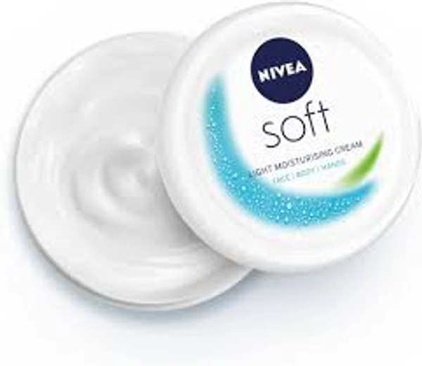 Nivea Soft Light Moisturizer - With Vitamin E & Jojoba Oil For Face, Hand & Body Instant Hydration Non Greasy Cream 100ml