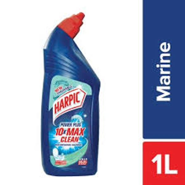 Harpic Disinfectant Toilet Cleaner Liquid - Marine Removes Dirt & Stains 1L