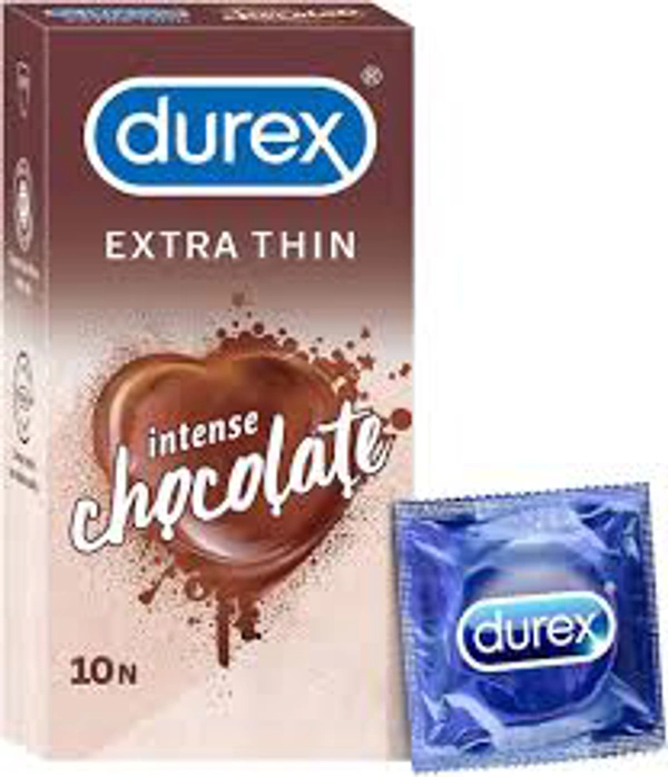Durex Extra Thin Condom For Men High Quality Intense Chocolate Flavour 10Pcs 