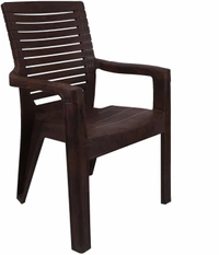 Restomatt Relax Plastic Outdoor Chair (Brown, Set of 2, Pre-assembled)